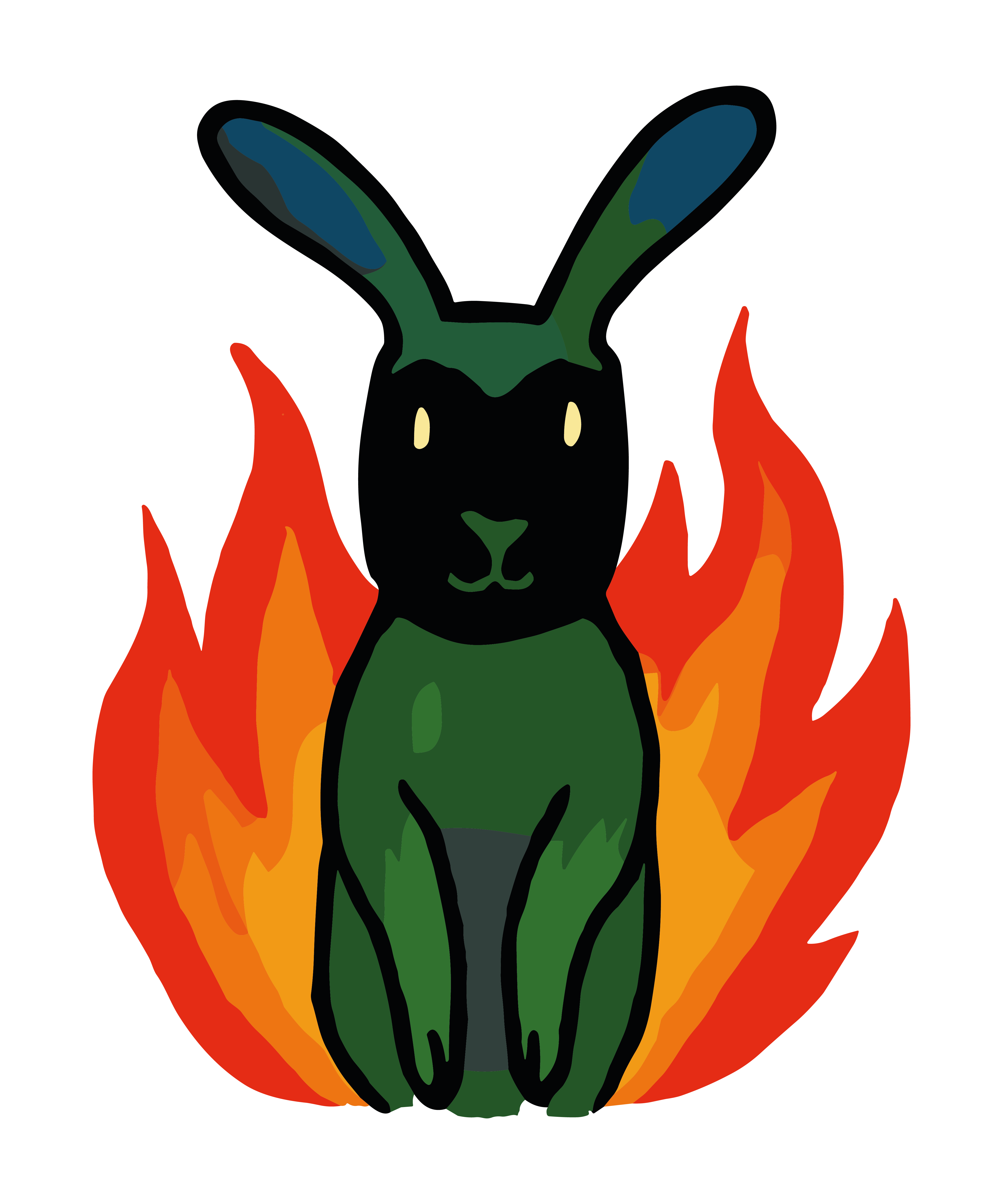 Flaming Green Bunny